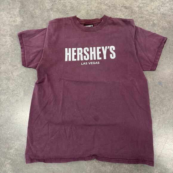 Vintage Y2K Hershey's Las Vegas Brown Graphic Short Sleeve Tee Large - Picture 1 of 5